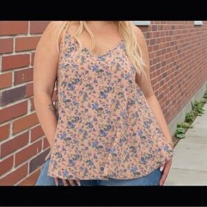 🌼 Floral Print Cami Top – Size 1X | Soft, Flowy & Perfect for Everyday Style! 🌼